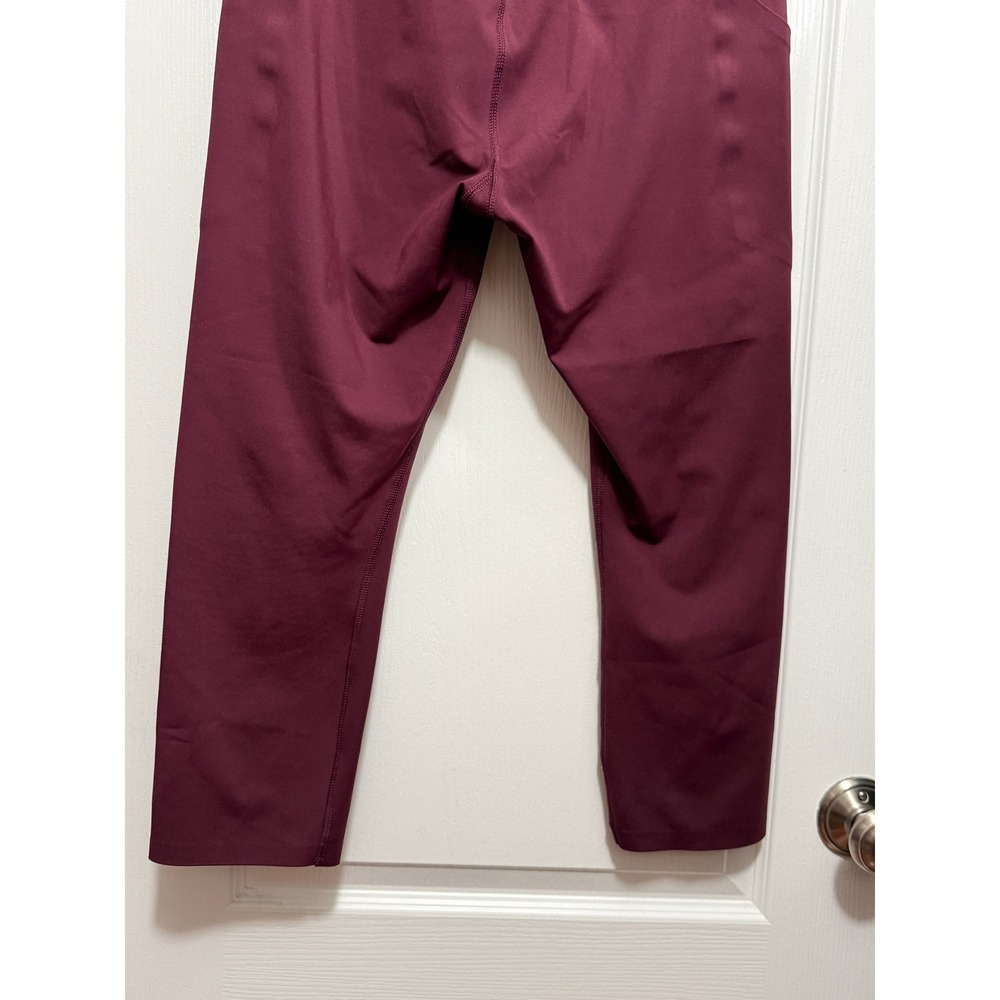 RBX Womens Large Burgundy High Waisted Capri Leggings Side Pockets Athleisure - Picture 11 of 16